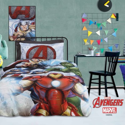 Πάπλωμα Μονό Avengers Marvel Σετ 5006 160x240