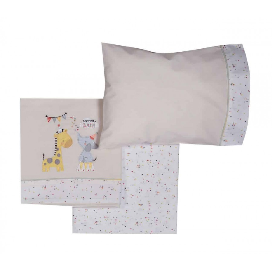 Βρεφικά Σεντόνια κούνιας (Σετ) confetti rain Nef Nef Nef Nef 120x170 - 30x40