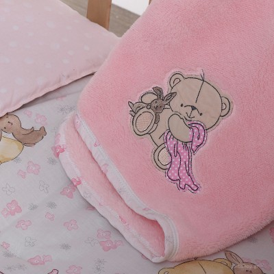 Βρεφική Κουβέρτα αγκαλιάς fleece nap time Ροζ Nef Nef 75x100