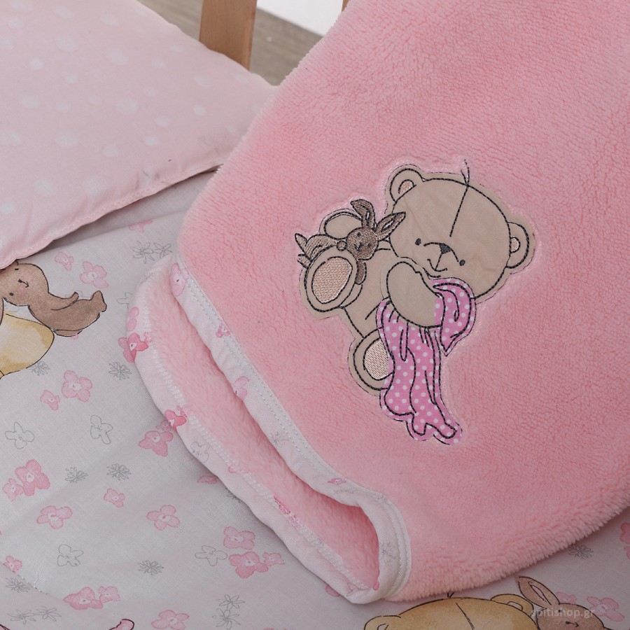 Βρεφική Κουβέρτα αγκαλιάς fleece nap time Ροζ Nef Nef 75x100