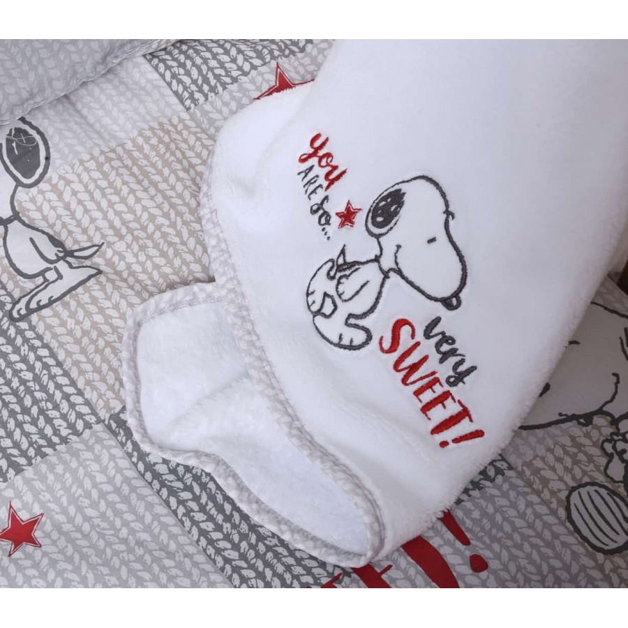 Βρεφική Κουβέρτα κούνιας Fleece sweet snoopy Nef Nef 110x150
