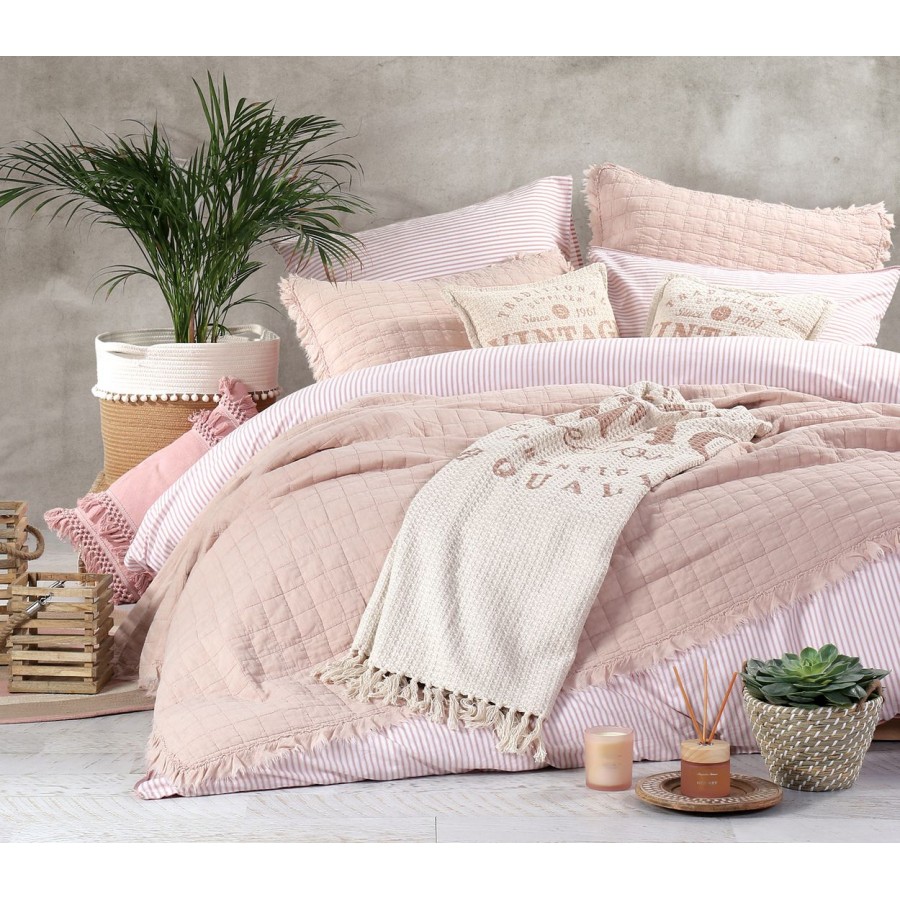 Κουβερλί Σετ Υπέρδιπλο Vintage Pink 220x240 Κουβερλί Σετ Υπέρδιπλο Vintage Pink 220x240