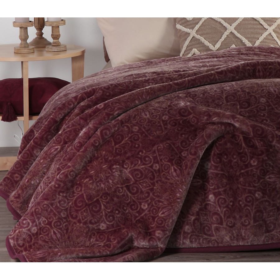 Κουβέρτα Βελουτέ Υπέρδιπλη Realta Wine Nef-Nef 220X240 Κουβέρτα Βελουτέ Υπέρδιπλη Realta Wine Nef-Nef 220X240