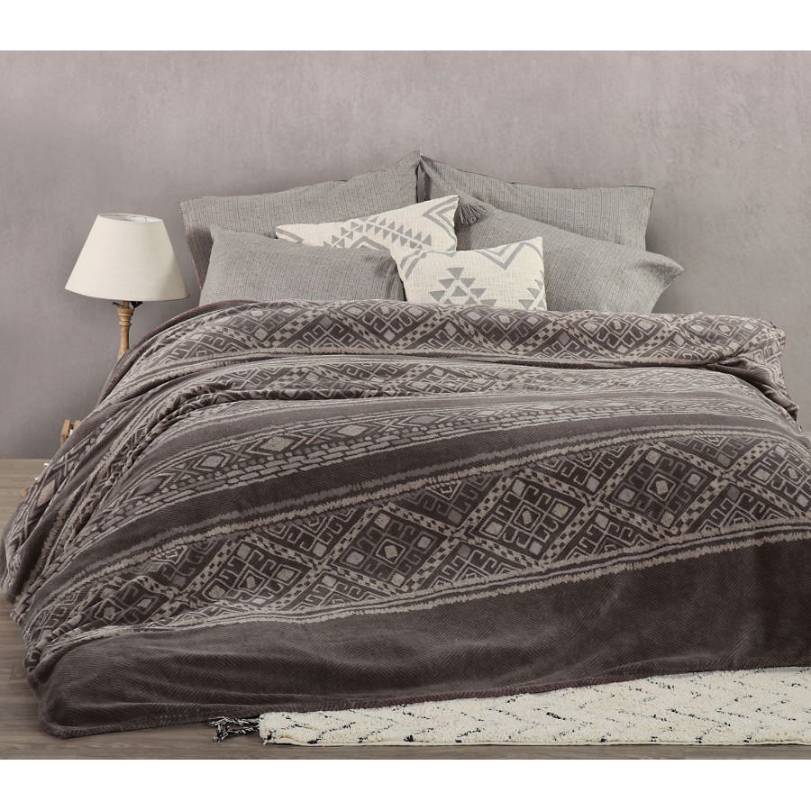 Κουβέρτα Fleece Μονή Gana Anthracite Nef-Nef  160x220