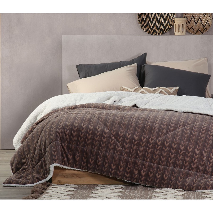 Κουβερτοπάπλωμα Υπέρδιπλο Malla Beige Nef-Nef  240X220
