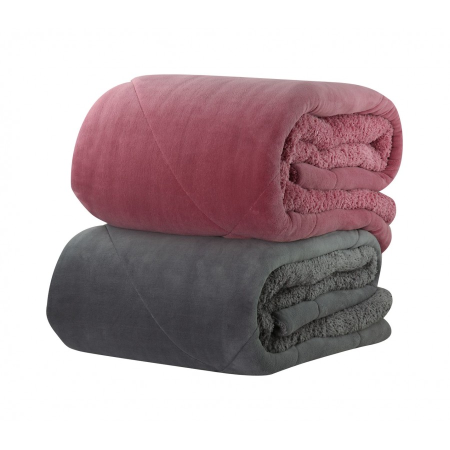 Κουβερτοπάπλωμα Υπέρδιπλο Solid Dusty Rose Nef-Nef  240X220