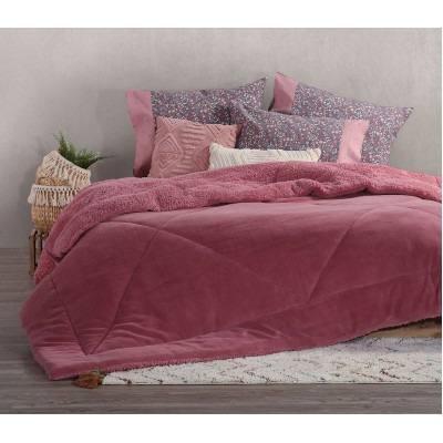 Κουβερτοπάπλωμα Υπέρδιπλο Solid Dusty Rose Nef-Nef  240X220