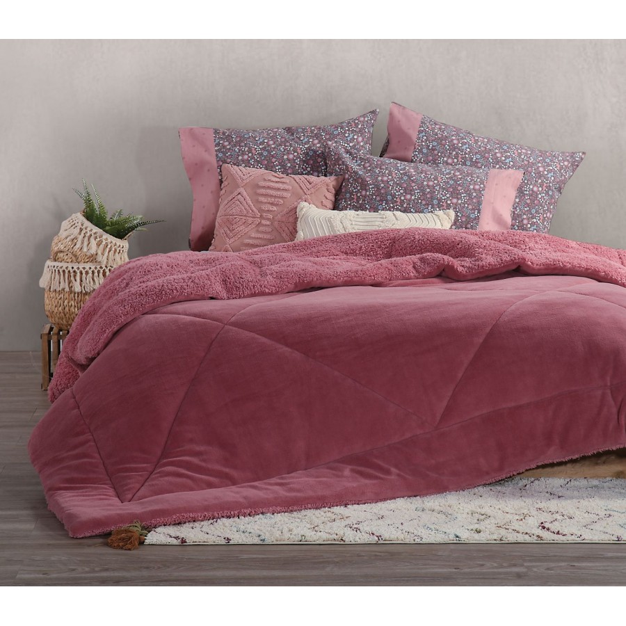Κουβερτοπάπλωμα Υπέρδιπλο Solid Dusty Rose Nef-Nef  240X220