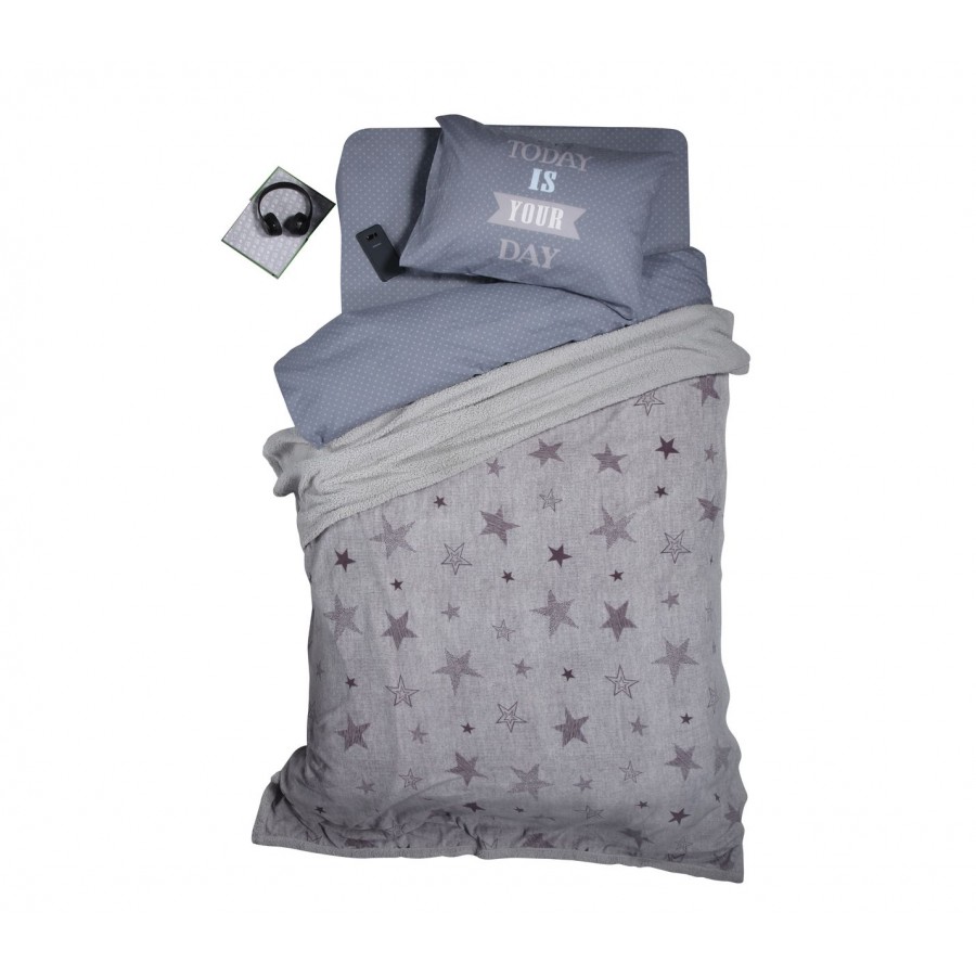 Παιδική Κουβέρτα Με Γούνα Μονή Astro Silver Grey Nef-Nef  160x220