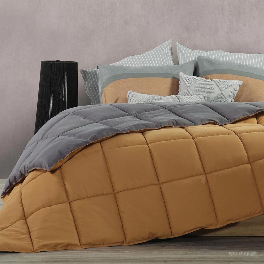 Πάπλωμα King Size Bicolor Mustard Anthracite Nef-Nef King Size 260X240