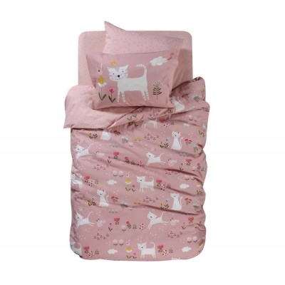 Παπλωματοθήκη Σετ Παιδική Μονή smilling kitty Nef Nef 160x240 Παπλωματοθήκη Σετ Παιδική Μονή smilling kitty Nef Nef 160x240
