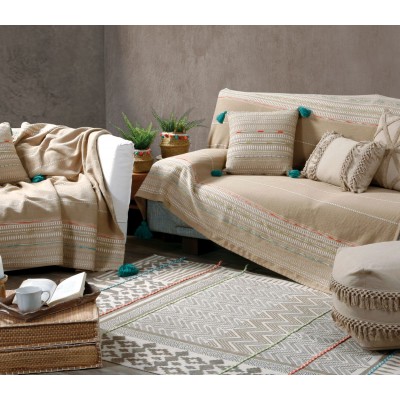 Ριχτάρι Τριθέσιο Arica L.Beige/Natural 180x300