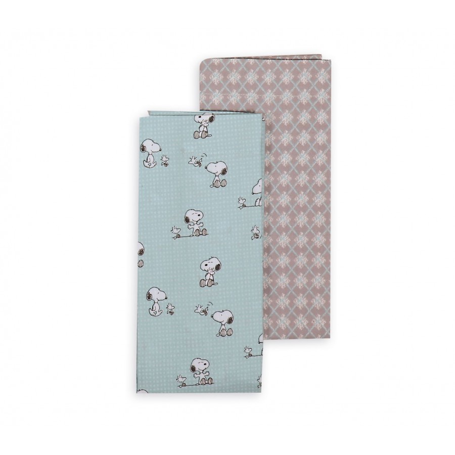 Σεντόνι Λίκνου 2 Τεμαχίων Snoopy Happiness  Nef-Nef  70x120