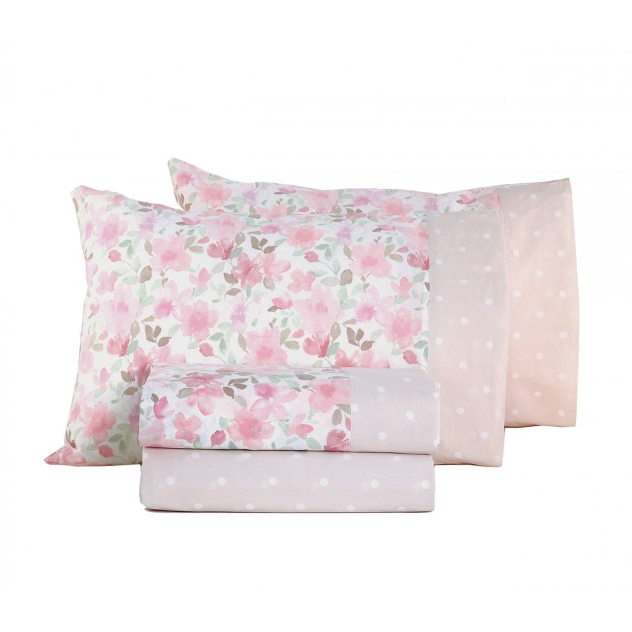 Σεντόνια Διπλά Σετ Elsa Pink 200x260