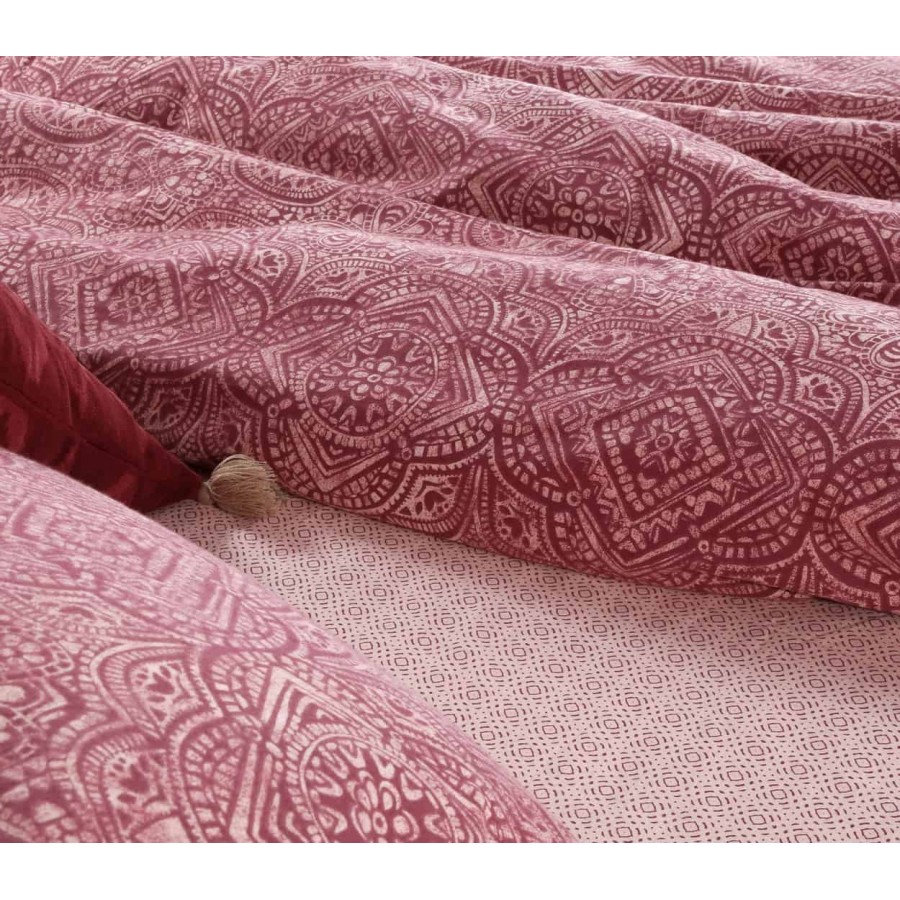 Σεντόνια μονά φανελένια Σετ henna winter bordo Nef Nef 160x260