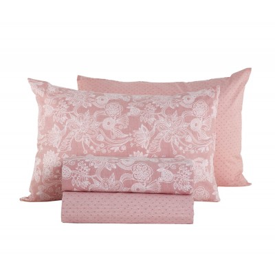 Σεντόνια Μονά Σετ Semplice Pink 170x260