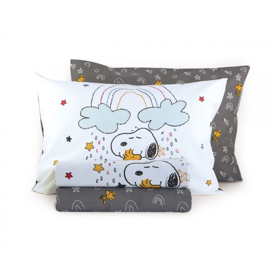 Σετ Παιδικά Σεντόνια Μονά Snoopy Rainbow Nef-Nef 160Χ260 Σετ Παιδικά Σεντόνια Μονά Snoopy Rainbow Nef-Nef 160Χ260