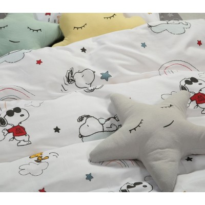 Σετ Παιδικά Σεντόνια Μονά Snoopy Rainbow Nef-Nef 160Χ260 Σετ Παιδικά Σεντόνια Μονά Snoopy Rainbow Nef-Nef 160Χ260