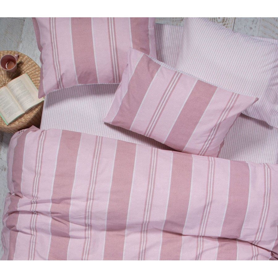 Σετ Σεντόνια Μονά Vertical Pink Nef-Nef 170Χ260