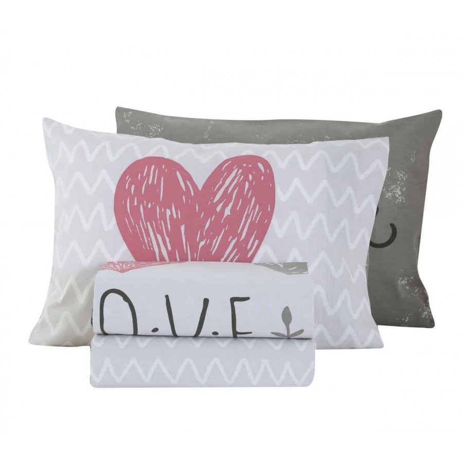 Σετ Σεντόνια παιδικά μονά love together Nef Nef 160x260