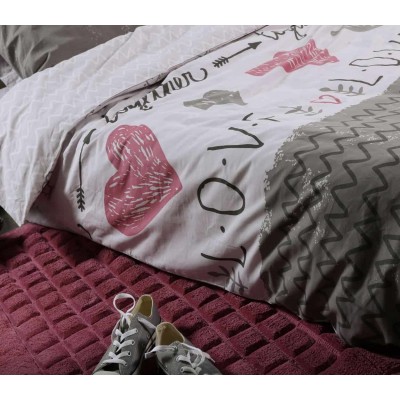 Σετ Σεντόνια παιδικά μονά love together Nef Nef 160x260