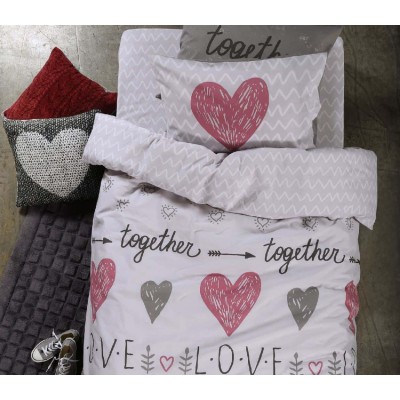 Σετ Σεντόνια παιδικά μονά love together Nef Nef 160x260