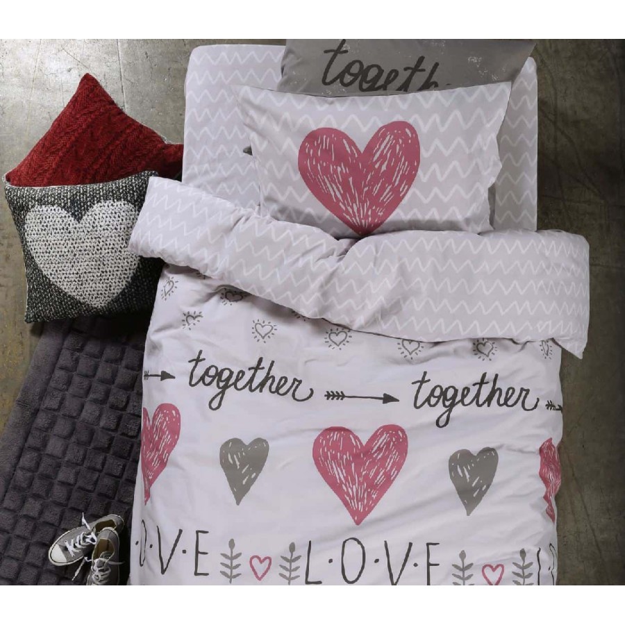 Σετ Σεντόνια παιδικά μονά love together Nef Nef 160x260