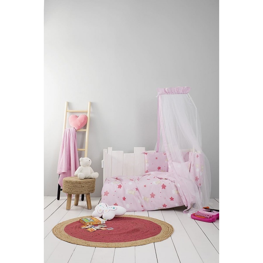 Βρεφικά Σεντόνια Κούνιας Σετ Baby Star Ροζ Nima 120x170