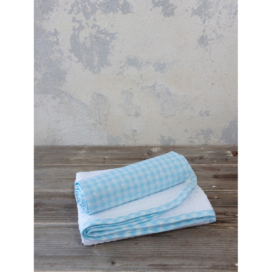 Σεντόνι Λίκνου με Κουβέρτα Πικέ- Sweetie Blue Nima 80X130 - 80X110