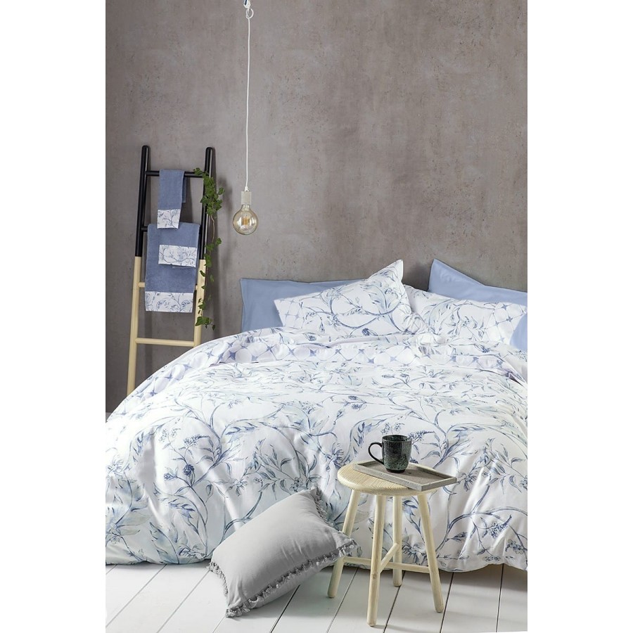 Σεντόνια King Size Σετ Oriana Μπλέ Nima 270x280