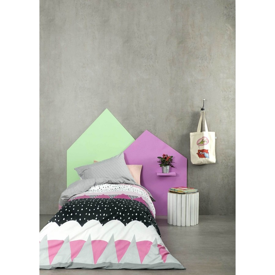 Σεντόνια Παιδικά Φανελένια Σετ Snowy Ροζ Nima 170x260