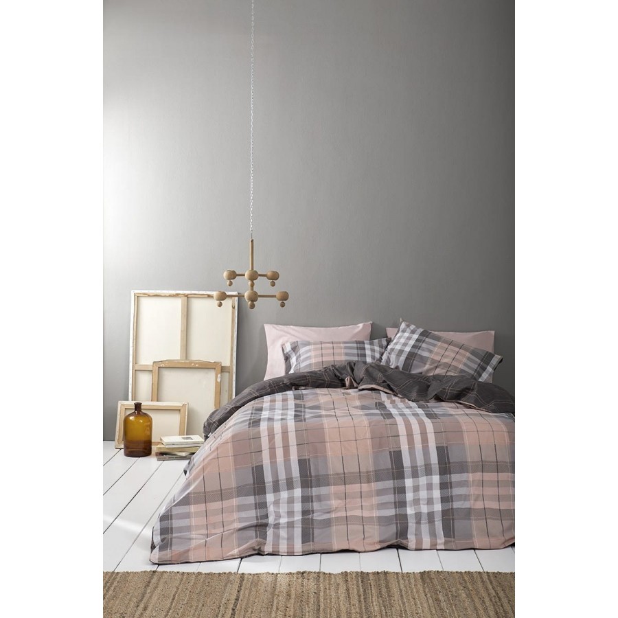 Σετ Σεντόνια Υπέρδιπλα με Λάστιχο Millport Σομόν Nima 160x200+32