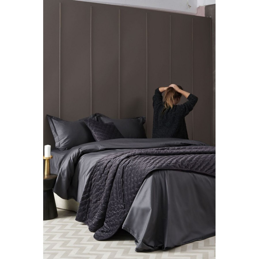 Μαξιλαροθήκες Luxe Sateen Coal Palamaiki 50X70+5