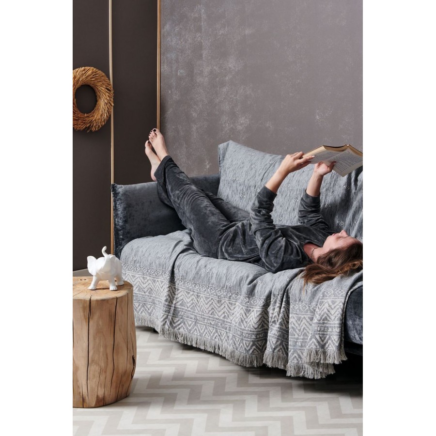 Ριχτάρι Διθέσιου Καναπέ Tribal Grey Palamaiki 180X250