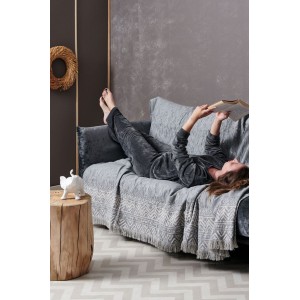Ριχτάρι Τριθέσιου Καναπέ Tribal Grey Palamaiki 180X300