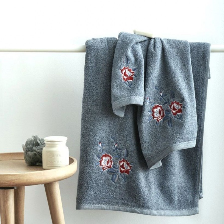 Σετ Πετσέτες 3 Τεμαχίων Με Kέντημα Ibisco Blue