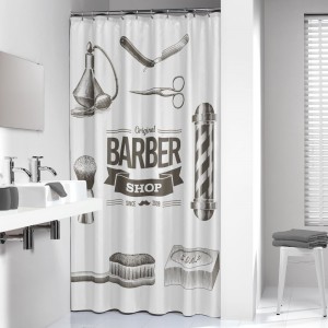 Κουρτίνα Μπάνιου Υφασμάτινη 180X200 Barber Black Sealskin