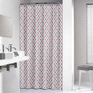 Κουρτίνα Μπάνιου Υφασμάτινη 180X200 Diamonds Pink Sealskin