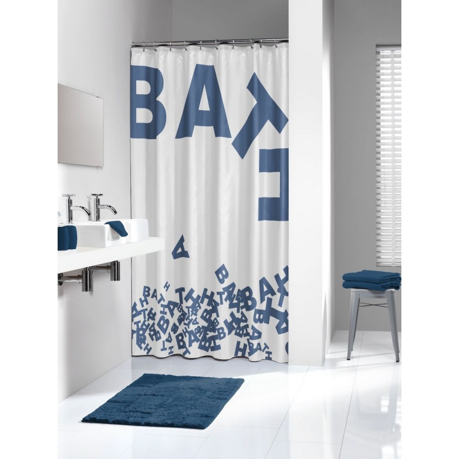 Κουρτίνα Μπάνιου Υφασμάτινη 180X200 Littera Blue Sealskin Κουρτίνα Μπάνιου Υφασμάτινη 180X200 Littera Blue Sealskin