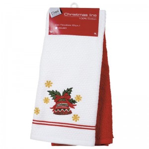0585 Christmas Ποτηρόπανα Σετ 2 Τεμάχια Das Home 40x60