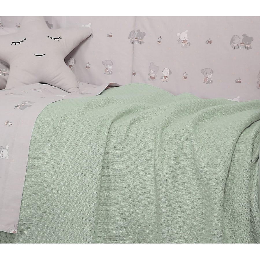 Βρεφική Κουβέρτα Κούνιας Smooth Green  Nef-Nef 110X150