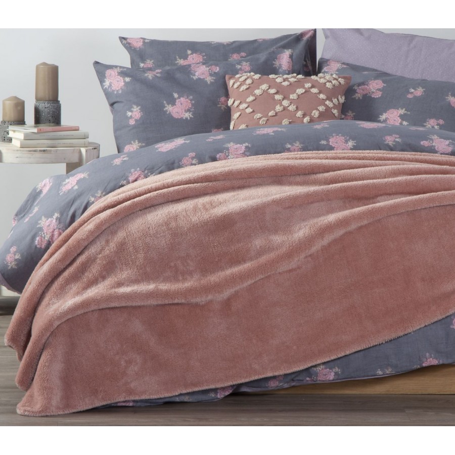 Κουβέρτα Με Γούνα Μονή Nasty Pink Nef-Nef 160Χ220