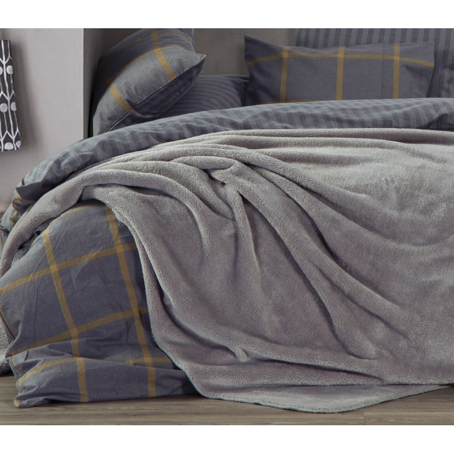 Κουβέρτα Με Γούνα Υπέρδιπλη Nasty Grey Nef-Nef 240Χ220
