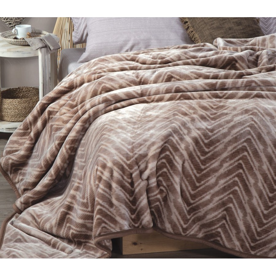Κουβέρτα Υπέρδιπλη Visual Beige Nef-Nef 220Χ240