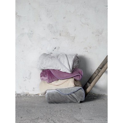 Κουβέρτα Βελουτέ Μονή Coperta Light Beige Nima 160X220