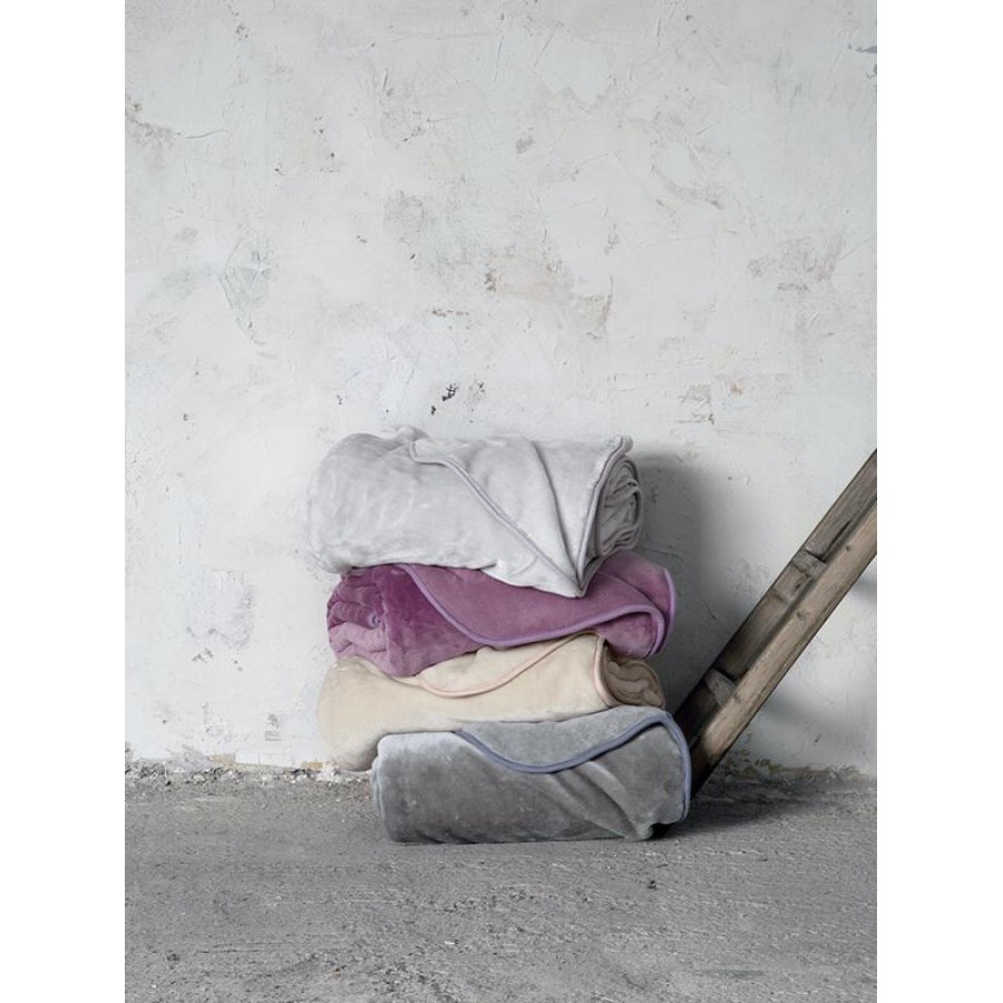 Κουβέρτα Βελουτέ Μονή Coperta Light Beige Nima 160X220
