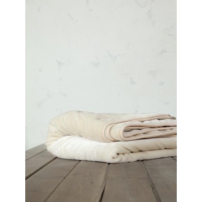 Κουβέρτα Βελουτέ Μονή Coperta Light Beige Nima 160X220