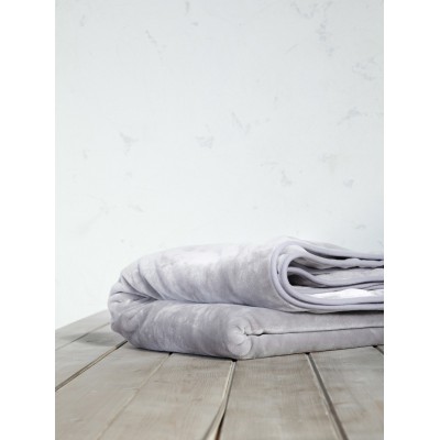 Κουβέρτα Βελουτέ Υπέρδιπλη Coperta Light Gray Nima 220X240