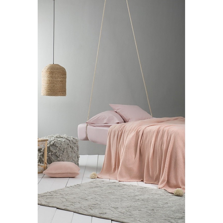 Κουβέρτα Υπέρδιπλη Braid Σομόν Nima 220x240 Κουβέρτα Υπέρδιπλη Braid Σομόν Nima 220x240