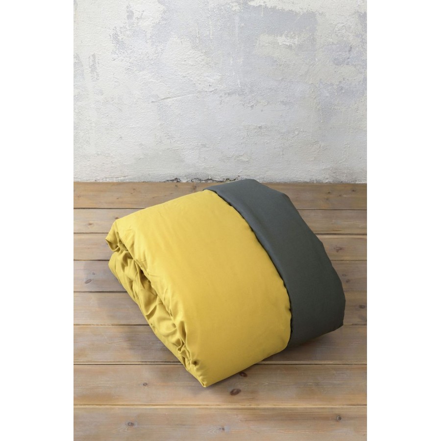 Nima Σετ Παπλωματοθήκη Μονή Abalone - Dark Gray-Mustard Beige 160x240